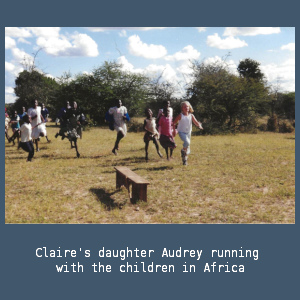 Audrey running in Africa
